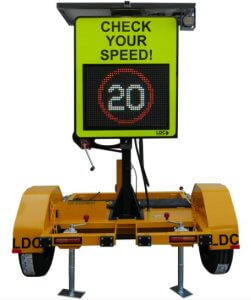 trailer mounted radar speed check sign